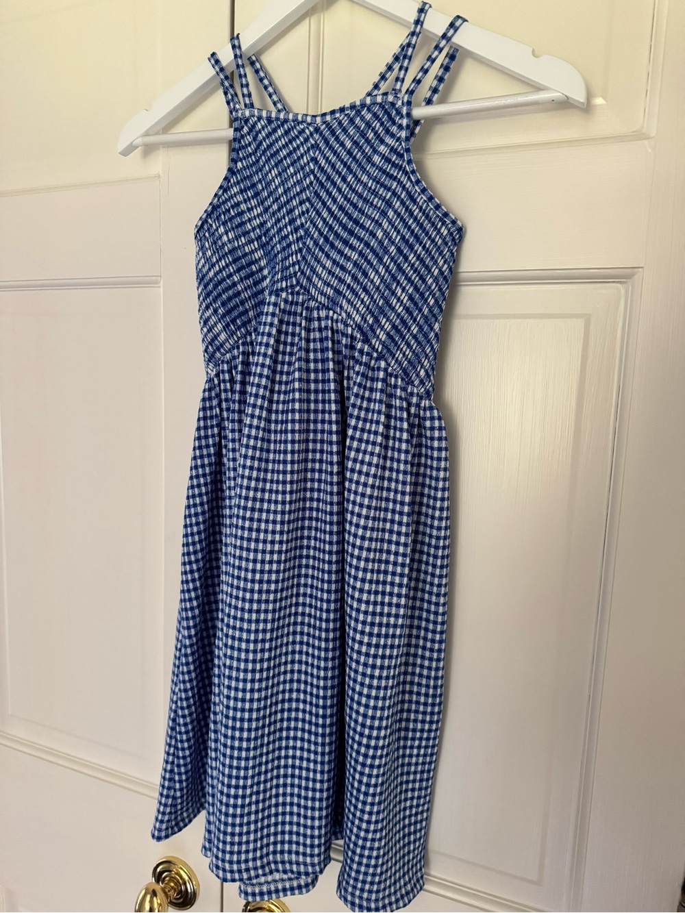 Zara Blue Gingham Girls' Sundress with Double Straps